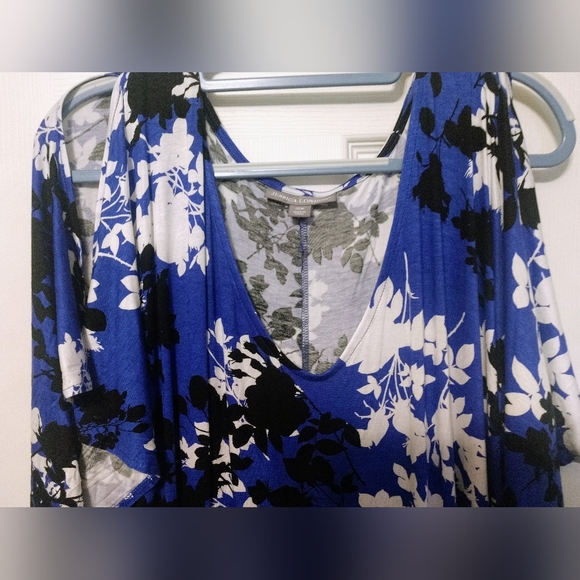 Cold shoulder Maxi dress by Jessica London size 30W. blue and white - Picture 4 of 5